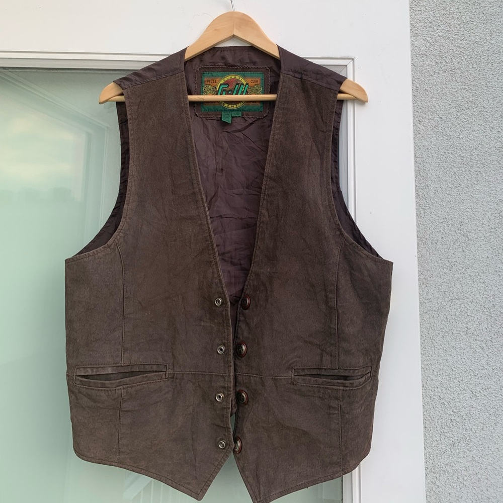 Vintage G-iii Global Identity Brown Suede Vest